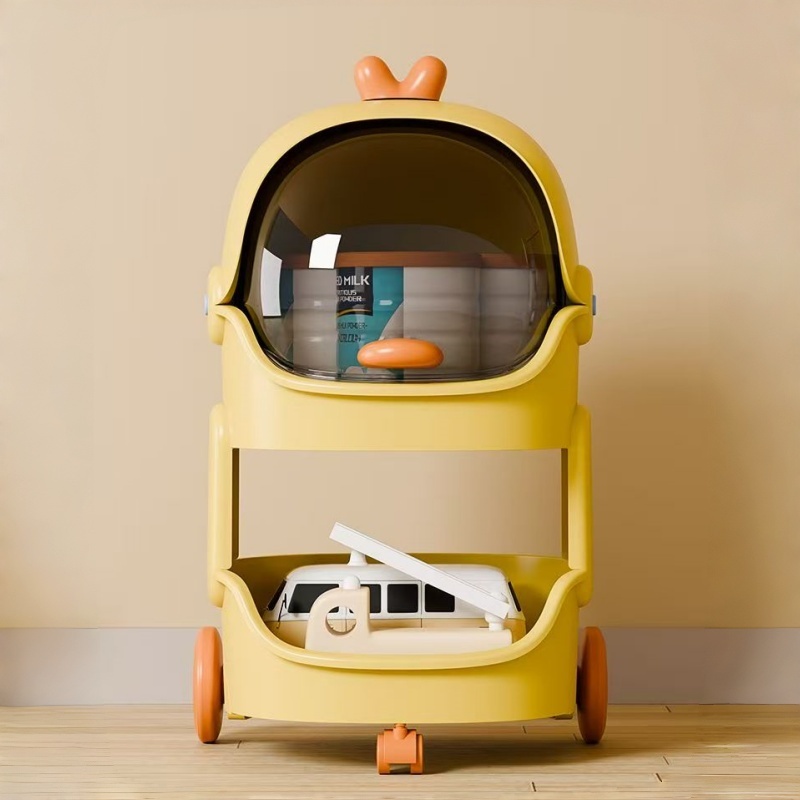 Baby Products Eco Friendly - Cute Duck-Shaped Rolling Storage Cart,Multilayer Baby