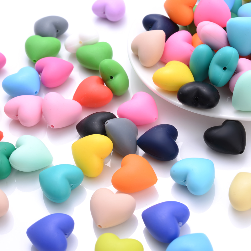 10Pcs Peach Heart Silicone Bea - огляд і ціна Baby Products Eco Friendly