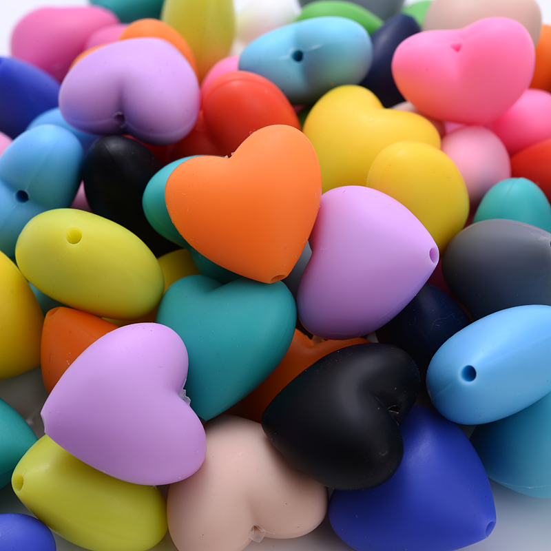 10Pcs Peach Heart Silicone Bea - огляд і ціна Baby Products Eco Friendly